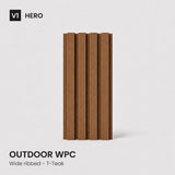 WPC بديل خشب جداري مضلع عريض